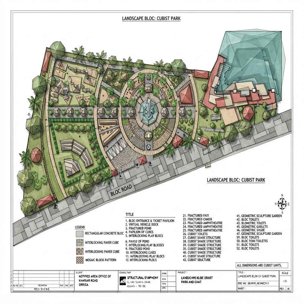 Landscape master plan for a commercial park and green space