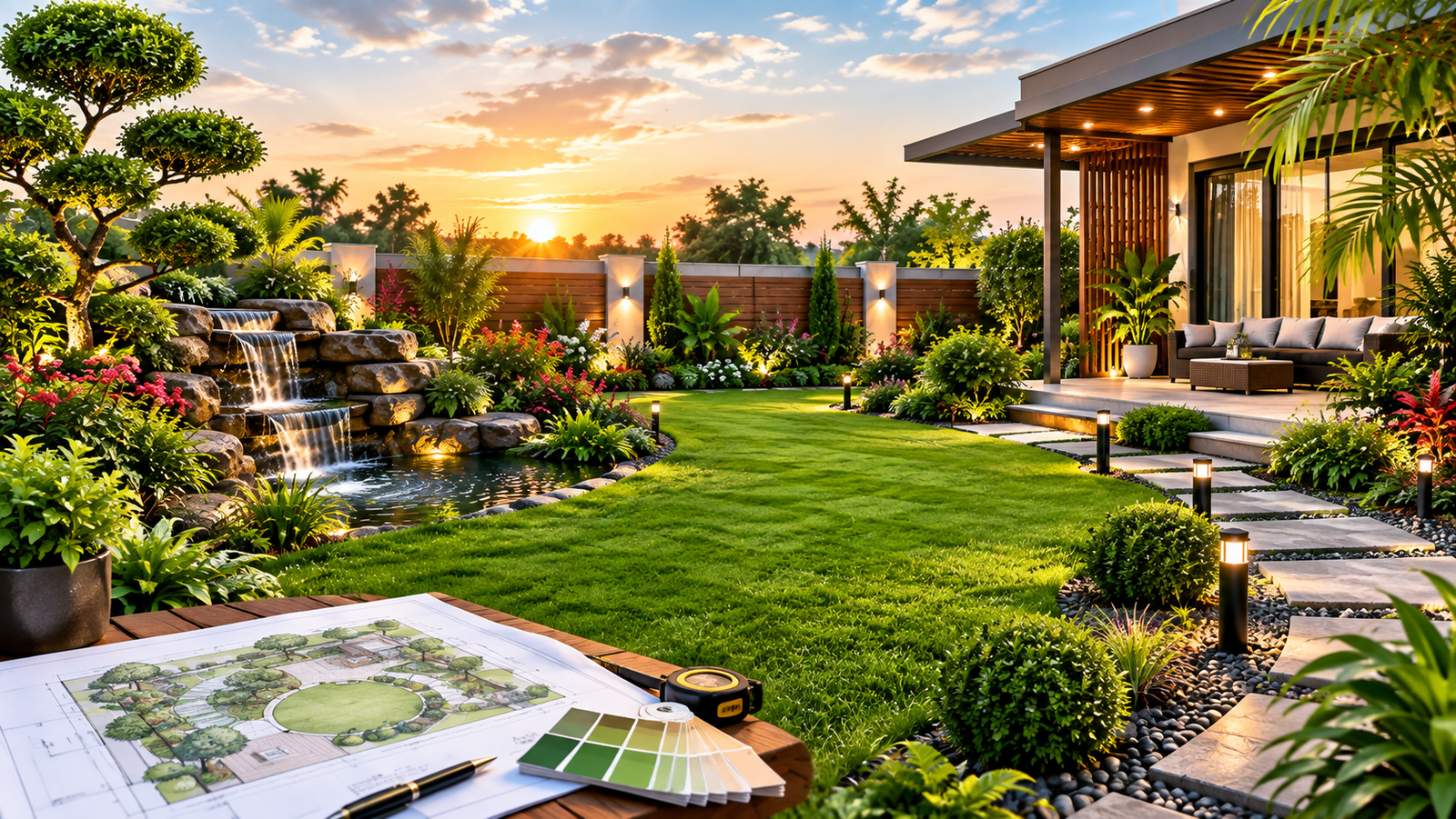 Landscape design planning for a garden project